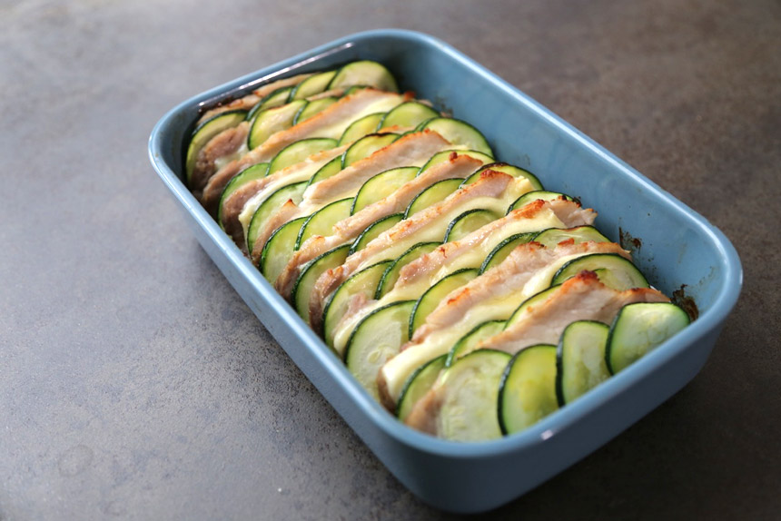 Lonza al formaggio e zucchine