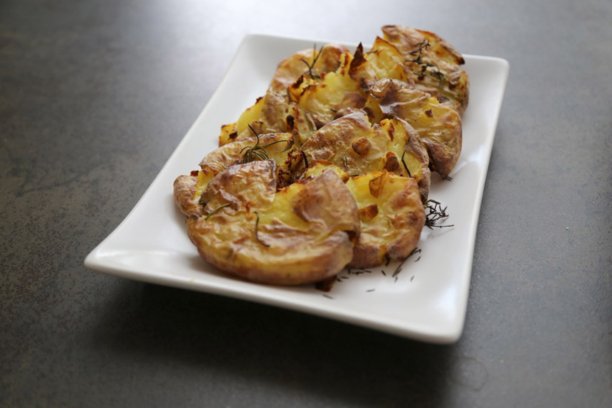 Patate schiacciate
