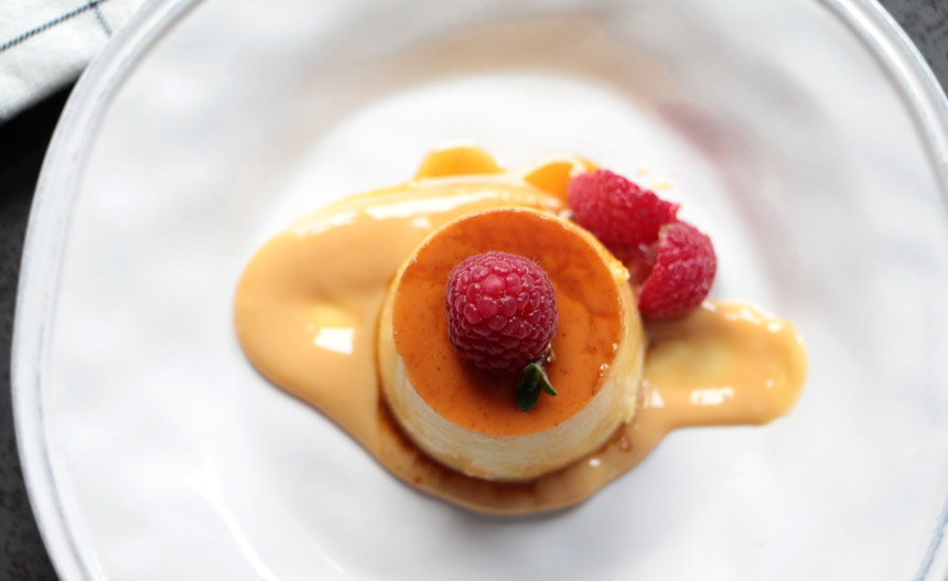 Flan casero con dulche de leche