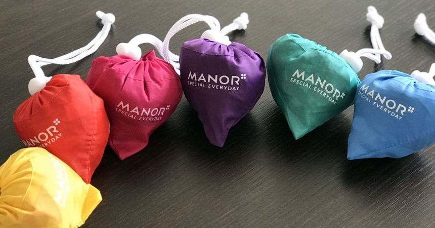 Allegre e simpatiche le Shopper bags riutilizzabili di Manor
